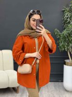 مانتو آستین پاگن جیب پیله کد 5302 - تصویر 11