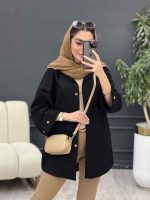 مانتو آستین پاگن جیب پیله کد 5302 - تصویر 4