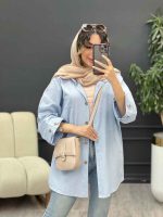 مانتو آستین پاگن جیب پیله کد 5302 - تصویر 6