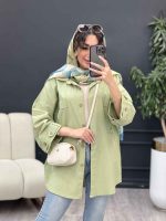 مانتو آستین پاگن جیب پیله کد 5302 - تصویر 7