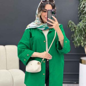 مانتو آستین پاگن جیب پیله کد 5302