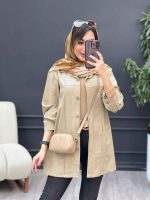 مانتو جلو پیله دو جیب کد 5303 - تصویر 7