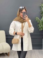 مانتو جلو پیله دو جیب کد 5303 - تصویر 17