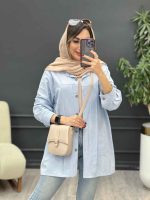 مانتو جلو پیله دو جیب کد 5303 - تصویر 4