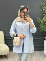 مانتو جلو پیله دو جیب کد 5303 - تصویر 28