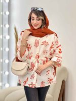 مانتو شومیزی طرح دار کمر گت کد 2898 - تصویر 10