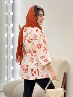 مانتو شومیزی طرح دار کمر گت کد 2898 - تصویر 12