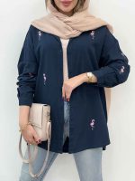 مانتو پشت پیله طرح فلامینگو کد 5285 - تصویر 2