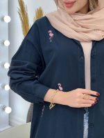 مانتو پشت پیله طرح فلامینگو کد 5285 - تصویر 15