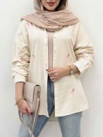 مانتو پشت پیله طرح فلامینگو کد 5285 - تصویر 14