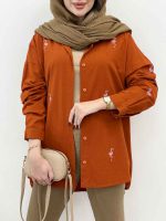 مانتو پشت پیله طرح فلامینگو کد 5285 - تصویر 8