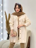 مانتو لینن پایین پرچ دار کد 3035 - تصویر 16