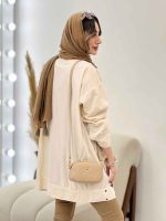مانتو لینن پایین پرچ دار کد 3035 - تصویر 21