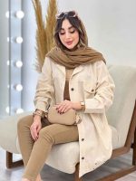 مانتو لینن پایین پرچ دار کد 3035 - تصویر 8