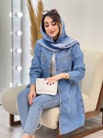 مانتو جین بغل سه دکمه کایلا کد 5326 - تصویر 15