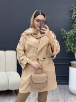 مانتو لینن چهاردکمه کاتیا کد 5259 - تصویر 2