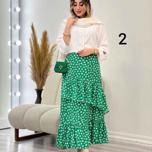 ست شومیز و دامن طرح دار کد 5315