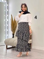 ست شومیز و دامن طرح دار کد 5315 - تصویر 8