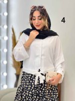 ست شومیز و دامن طرح دار کد 5315 - تصویر 2