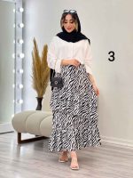 ست شومیز و دامن طرح دار کد 5315 - تصویر 13