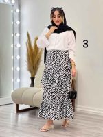 ست شومیز و دامن طرح دار کد 5315