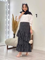 ست شومیز و دامن طرح دار کد 5315 - تصویر 16
