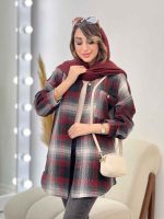 مانتو چهارخونه جیب دکمه آنیل کد 5334 - تصویر 17