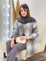 مانتو چهارخونه جیب دکمه آنیل کد 5334 - تصویر 10