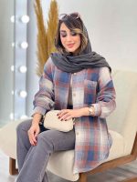 مانتو چهارخونه جیب دکمه آنیل کد 5334 - تصویر 16