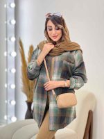 مانتو چهارخونه جیب دکمه آنیل کد 5334 - تصویر 14