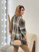 مانتو چهارخونه جیب دکمه آنیل کد 5334 - تصویر 18