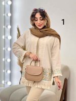 مانتو پولک دوزی پایین ریش کد 5335 - تصویر 6