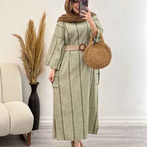پیراهن جلو بسته دو جیب پیله کد 5293