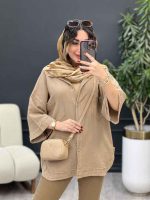 مانتو سرجیب دکمه دریا کد 5337 - تصویر 20