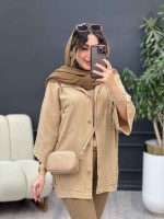 مانتو سرجیب دکمه دریا کد 5337 - تصویر 14
