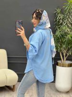 مانتو سرجیب دکمه دریا کد 5337 - تصویر 10