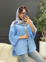 مانتو سرجیب دکمه دریا کد 5337 - تصویر 16