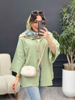 مانتو سرجیب دکمه دریا کد 5337 - تصویر 22