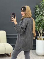 مانتو جین دو جیب الین کد 5336 - تصویر 4