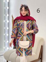مانتو طرح دار سلنا کد 5177 - تصویر 22