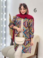 مانتو طرح دار سلنا کد 5177 - تصویر 5