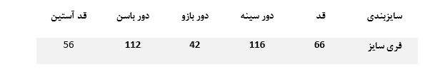 جدول سایز