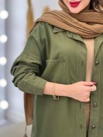 مانتو کتان دو جیب شاینا کد 5390 - تصویر 17