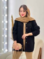 مانتو کتان دو جیب شاینا کد 5390 - تصویر 4
