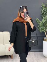 مانتو دکمه مخفی چهار دکمه کد 5142 - تصویر 2