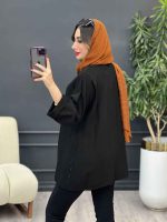 مانتو دکمه مخفی چهار دکمه کد 5142 - تصویر 3