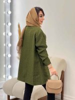 مانتو پاییزه جلو باز دو جیب کد 5456 - تصویر 7