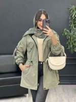 بارانی کمرگت بغل سه دکمه کد 5395 - تصویر 24