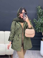 بارانی کمرگت بغل سه دکمه کد 5395 - تصویر 25