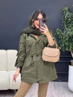 بارانی کمرگت بغل سه دکمه کد 5395 - تصویر 10